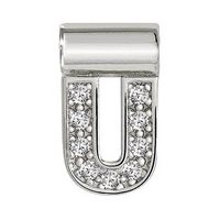 Charm Nomination Donna Sei Mia in Argento Zirconia LETTERA-U - LETTERA-U